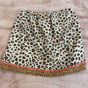 cheetah strapless top